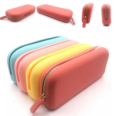 Logotipo personalizado Bolsa de armazenamento de cosméticos aceitável 2024 Bolsa de maquiagem de silicone quente para mulheres