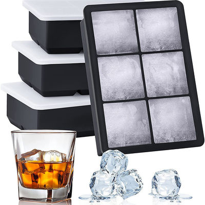 Taças de cubos de gelo quadrados Conjunto de mofo reutilizável livre de BPA para Whisky Cocktails Amostra de Bourbon