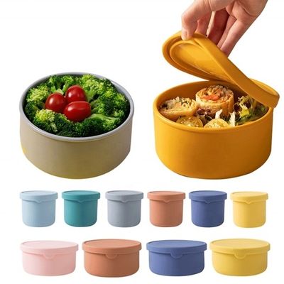 Cozinha Armazenamento de alimentos Caixa de almoço de silicone redonda Caixa Bento com BPA livre e de conservação fresca