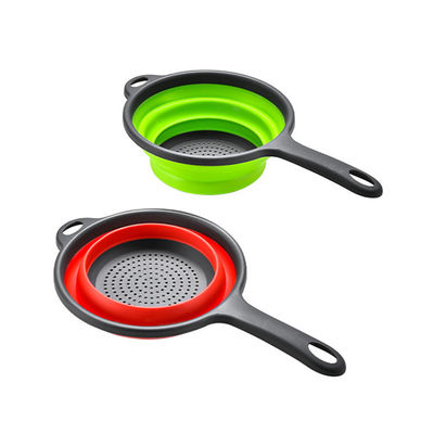Ferramentas de cozinha Cesto redondo Colander Collapsible Sink Filter Set com alça PP TPR