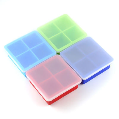 Logotipo personalizado 116g Bpa Free Silicone Ice Cube Tray Com Suporte de Forma de Molde de Cobertura