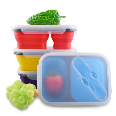 Container de armazenamento de alimentos à prova de vazamento 2 compartimentos Bento empilhável para crianças ecológicas
