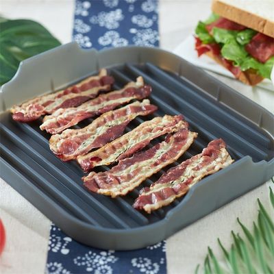 Pão de bacon de silicone sustentável para microondas e forno de cozinha cinza ou personalizado