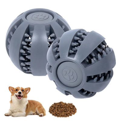 Brinquedos para cães Bola de silicone para limpeza de dentes interativa e distribuição de alimentos com vazamento