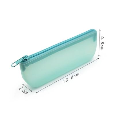 19*7*2.8cm Ferramentas de caneta de estudante Saco de armazenamento de silicone em design colorido com logotipo personalizado