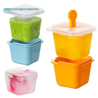 Silicone Quadrado Ice Cube Tray Formigamento Mould com tapa 6PACK Refrigerador Acessório