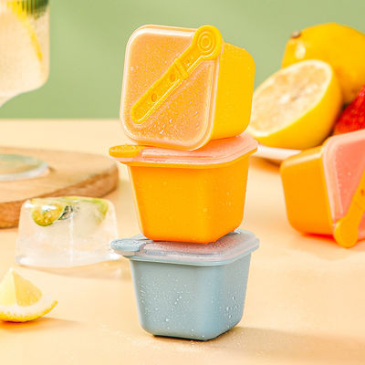 Silicone Quadrado Ice Cube Tray Formigamento Mould com tapa 6PACK Refrigerador Acessório