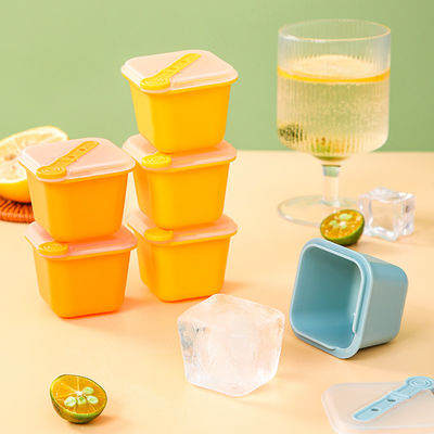 Silicone Quadrado Ice Cube Tray Formigamento Mould com tapa 6PACK Refrigerador Acessório