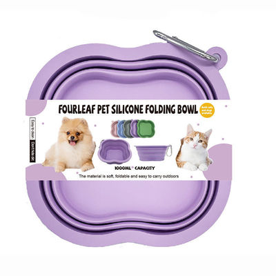 Taça de alimentação para cães de estimação 500/1000ml Capacidade Material de silicone portátil e ecológico