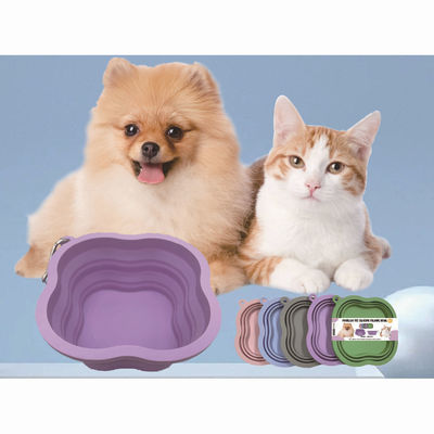 Taça de alimentação para cães de estimação 500/1000ml Capacidade Material de silicone portátil e ecológico