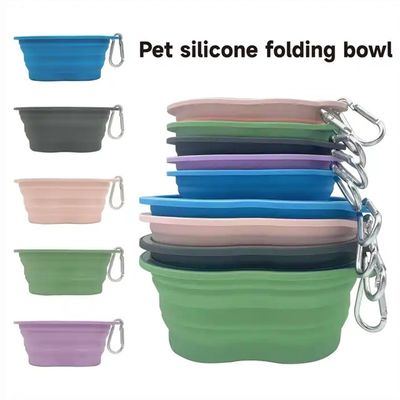 Taça de alimentação para cães de estimação 500/1000ml Capacidade Material de silicone portátil e ecológico