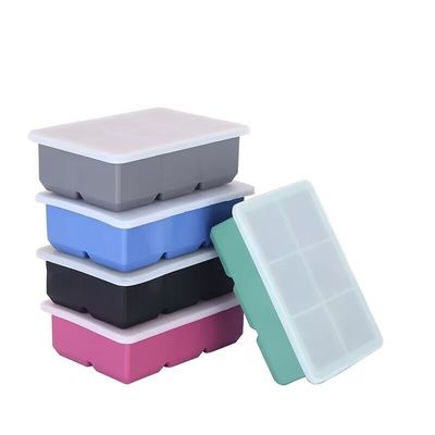 Função de moldagem de gelo Quadrado Silicone Ice Cube Trays Set para Whiskey Cocktails Bourbon