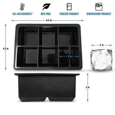 Função de moldagem de gelo Quadrado Silicone Ice Cube Trays Set para Whiskey Cocktails Bourbon