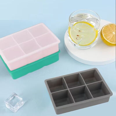 Função de moldagem de gelo Quadrado Silicone Ice Cube Trays Set para Whiskey Cocktails Bourbon
