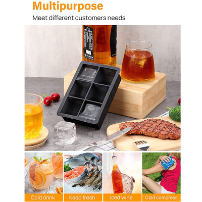 Função de moldagem de gelo Quadrado Silicone Ice Cube Trays Set para Whiskey Cocktails Bourbon