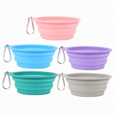 Taça de silicone para animais de estimação amigável para viagens para comida lenta e água potável em aventuras ao ar livre