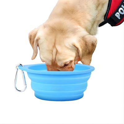 Taça de silicone para animais de estimação amigável para viagens para comida lenta e água potável em aventuras ao ar livre