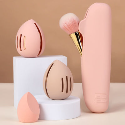 Caixa de suporte de maquiagem de silicone suave e ecológico para viagens cosméticas