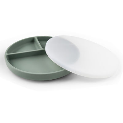 Placa de silicone para bebê com tampa e sucção