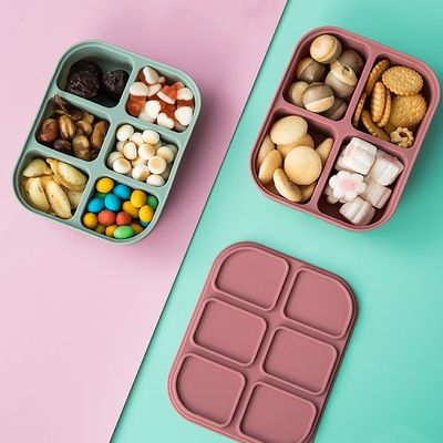 Recipiente de armazenamento de alimentos para bebés de silicone Forma retangular Microondas Segura Sem BPA Reutilizável