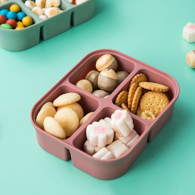 Recipiente de armazenamento de alimentos para bebés de silicone Forma retangular Microondas Segura Sem BPA Reutilizável