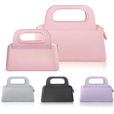 Bolsa de fecho de silicone personalizada colorida para armazenamento de cosméticos e artigos de higiene feminino