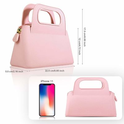 Bolsa de fecho de silicone personalizada colorida para armazenamento de cosméticos e artigos de higiene feminino