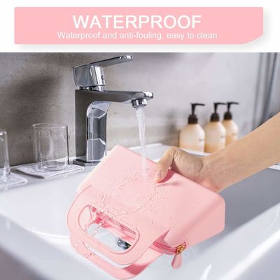 Bolsa de fecho de silicone personalizada colorida para armazenamento de cosméticos e artigos de higiene feminino