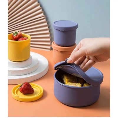 Cozinha Armazenamento de alimentos Caixa de almoço de silicone redonda Caixa Bento com BPA livre e de conservação fresca