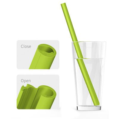 Shenzhen vende BPA livre de silicone palha aberta para viagens cor personalizada 230*11mm/17g