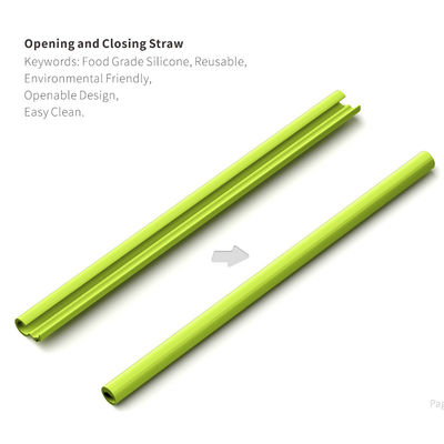 Shenzhen vende BPA livre de silicone palha aberta para viagens cor personalizada 230*11mm/17g