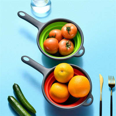 Ferramentas de cozinha Cesto redondo Colander Collapsible Sink Filter Set com alça PP TPR