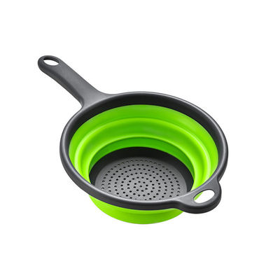 Ferramentas de cozinha Cesto redondo Colander Collapsible Sink Filter Set com alça PP TPR