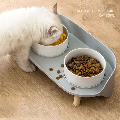 Não há tempo de fixação de tigelas de cerâmica elevadas para animais de estimação para gatos e cães
