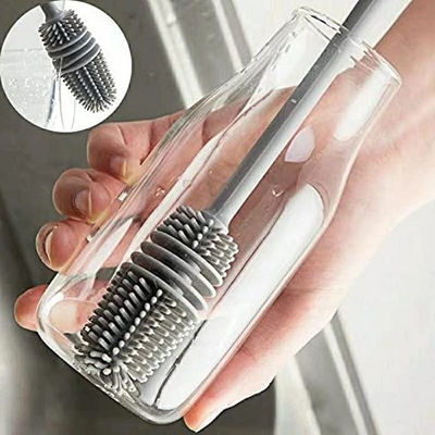 55 g escova de garrafa de silicone Escova de limpeza para lavagem manual de garrafas de água e utensílios de vidro