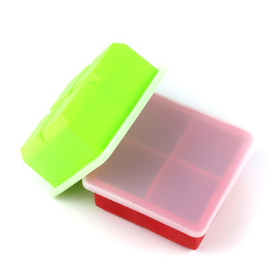 Logotipo personalizado 116g Bpa Free Silicone Ice Cube Tray Com Suporte de Forma de Molde de Cobertura