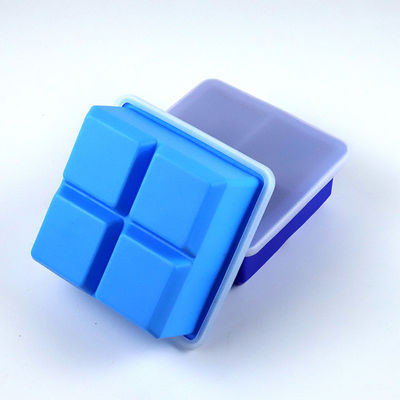Logotipo personalizado 116g Bpa Free Silicone Ice Cube Tray Com Suporte de Forma de Molde de Cobertura