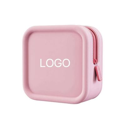Saco cosmético de silicone com logotipo personalizado para joalharia e organização cosmética em movimento