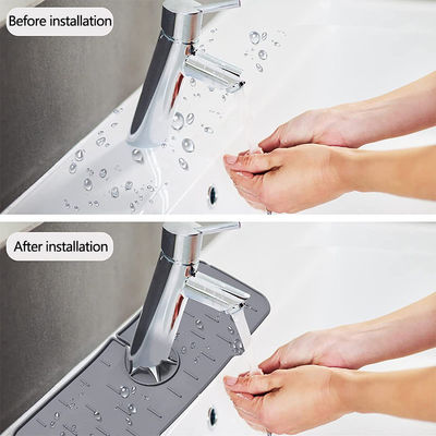 Home Cozinha utensílios de mesa preto silicone lavabo Splash Guard com design de absorção de água
