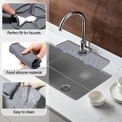 Home Cozinha utensílios de mesa preto silicone lavabo Splash Guard com design de absorção de água