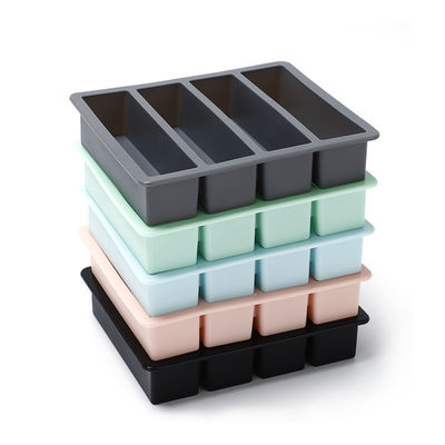Multicolor 4 Grades Ice Cube Trays Moldes com material de silicone de qualidade alimentar 17*14.3*3.6cm