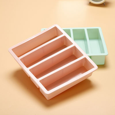 Multicolor 4 Grades Ice Cube Trays Moldes com material de silicone de qualidade alimentar 17*14.3*3.6cm