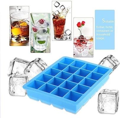 Caixa de gelo de silicone 15*12,3*2,3cm para congelador Molde de gelo quadrado de liberação fácil