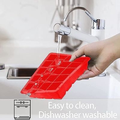 Caixa de gelo de silicone 15*12,3*2,3cm para congelador Molde de gelo quadrado de liberação fácil