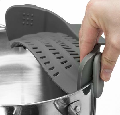 Grampos de silicone ajustáveis O ajuste perfeito para utensílios Tipo filtros de colander e POTS