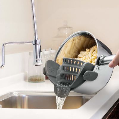 Grampos de silicone ajustáveis O ajuste perfeito para utensílios Tipo filtros de colander e POTS