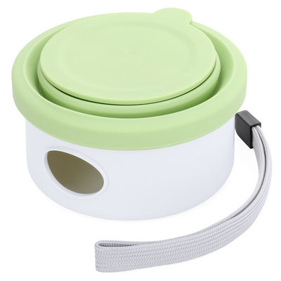 Alimentação para cães de viagem ao ar livre 3 em 1 Caixa de água dobrável para animais de estimação com tampa e design dobrável