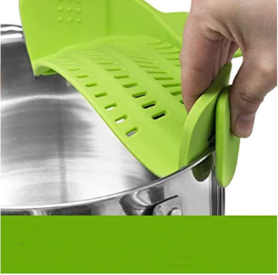 Grampos de silicone ajustáveis O ajuste perfeito para utensílios Tipo filtros de colander e POTS