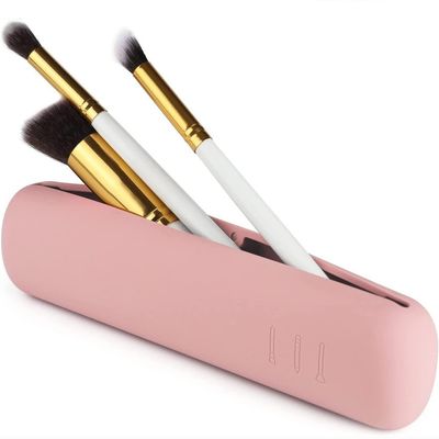 Caixinha de armazenamento de escovas cosméticas de silicone 100% de qualidade alimentar com fecho magnético