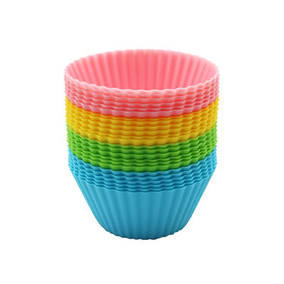 24pcs / 12pcs embalagem Logotipo personalizado aceitável de silicone não-aderente Cupcake forros para a festa
